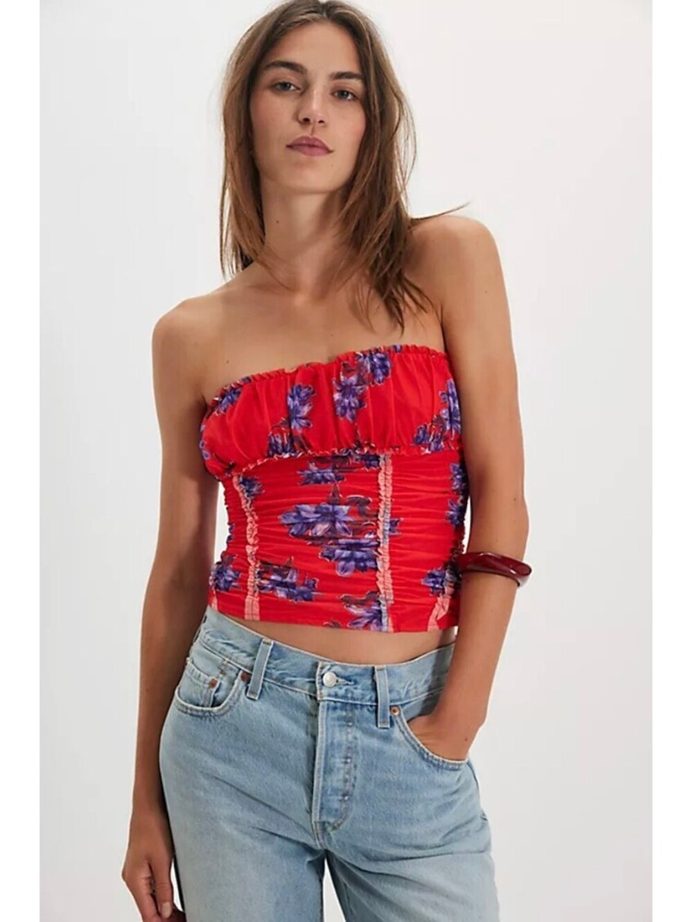 NWT Free People Scottie Printed Tube Top - Size L